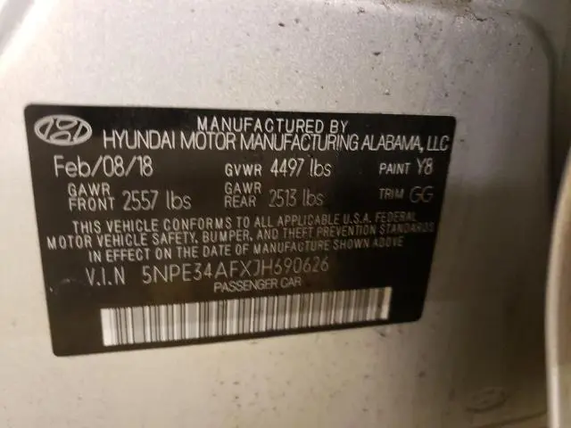 2018 HYUNDAI SONATA SEL  