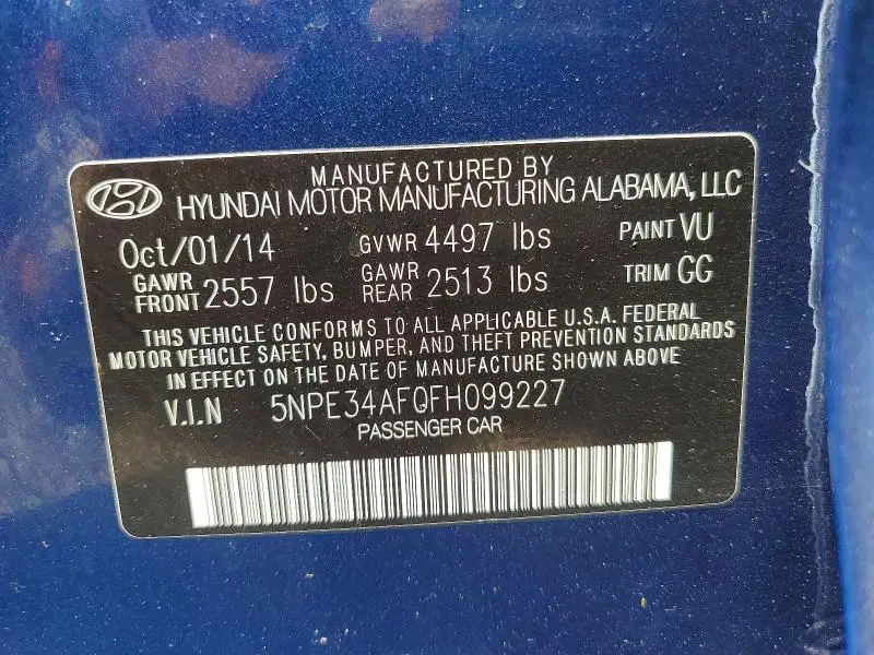 2015 HYUNDAI SONATA SPORT  