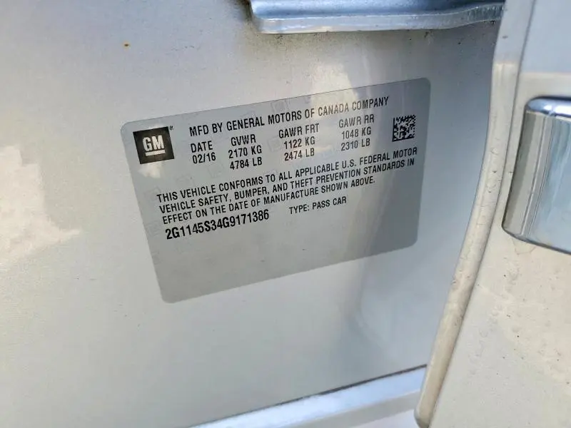 2016 CHEVROLET IMPALA LTZ  