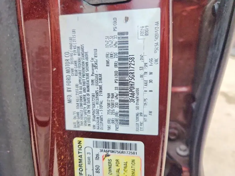 2016 FORD FUSION SE  