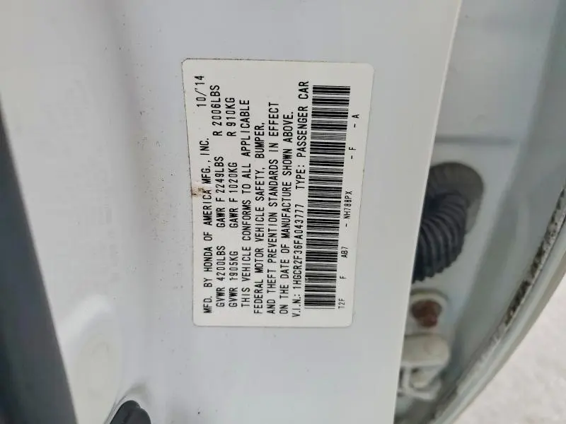2015 HONDA ACCORD LX  