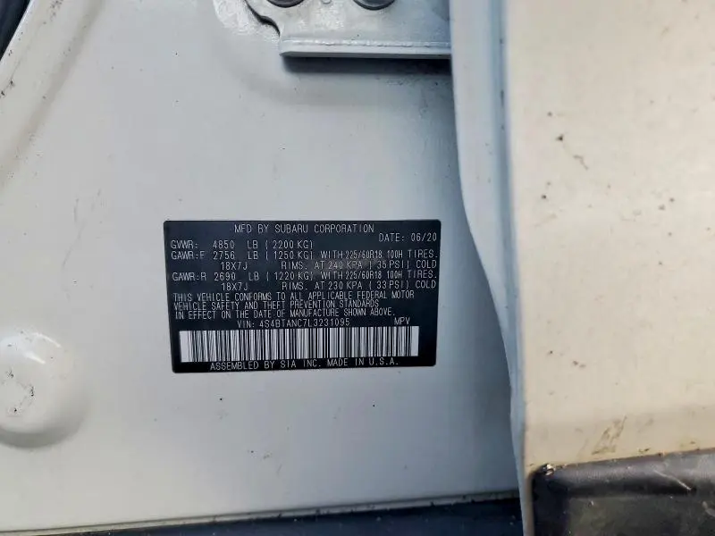 2020 SUBARU OUTBACK LIMITED  