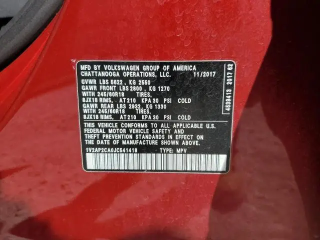 2018 VOLKSWAGEN ATLAS S