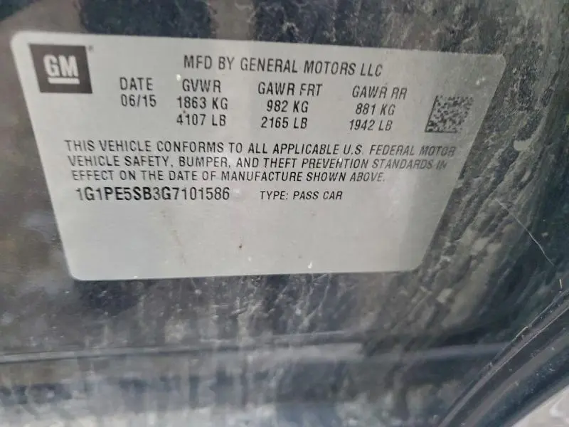 2016 CHEVROLET CRUZE LIMITED LT  