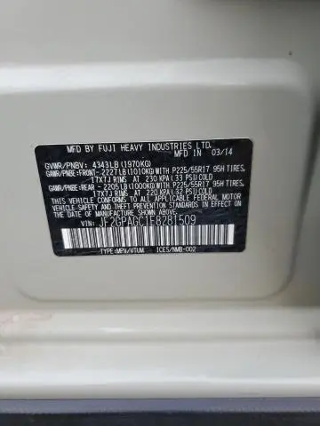 2014 SUBARU XV CROSSTREK 2.0 LIMITED  