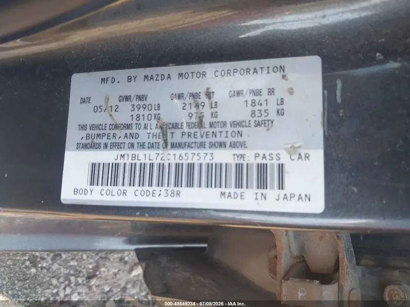 2012 MAZDA MAZDA3  
