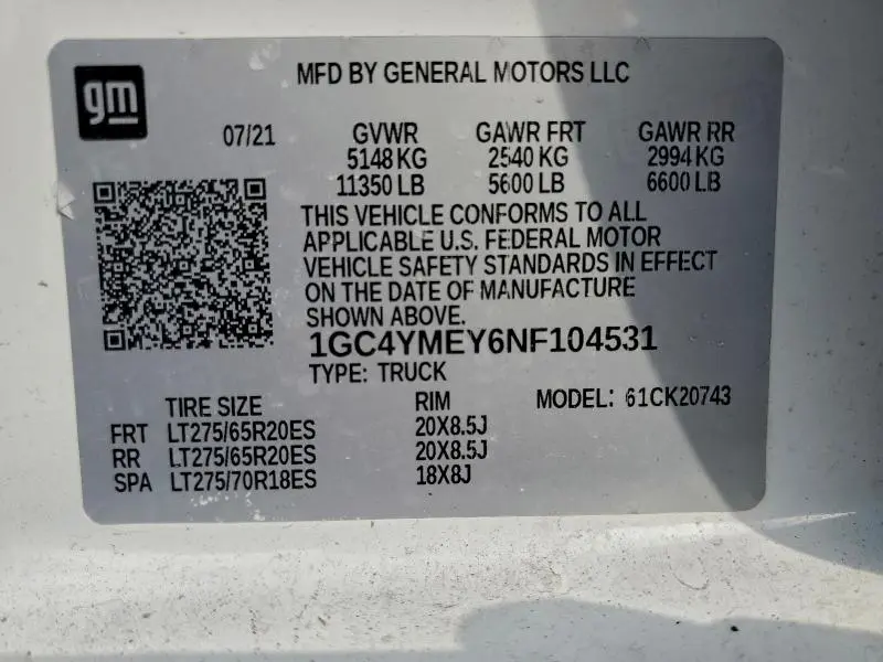 2022 CHEVROLET SILVERADO K2500 CUSTOM  