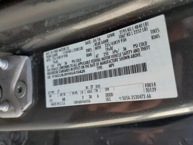 2017 FORD ESCAPE TITANIUM  