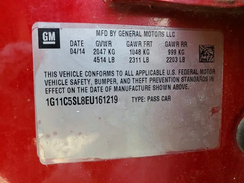 2014 CHEVROLET MALIBU 1LT  