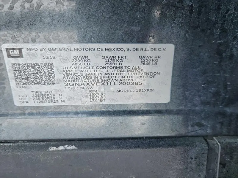 2020 CHEVROLET EQUINOX LT  