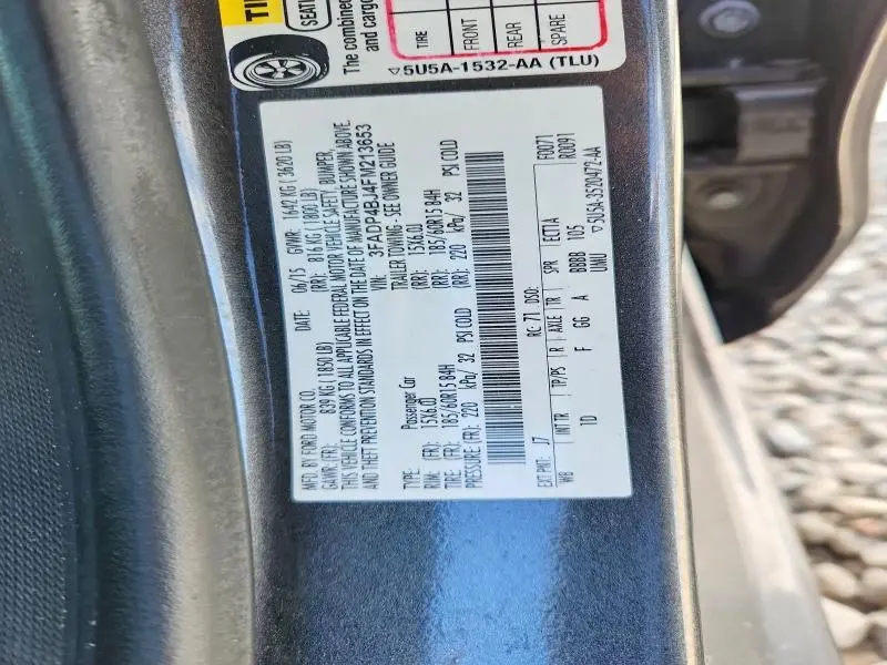 2015 FORD FIESTA SE  