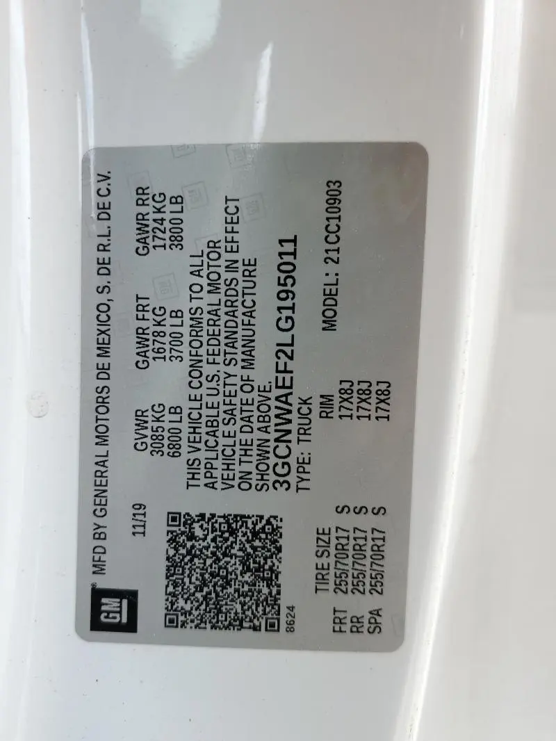 2020 CHEVROLET SILVERADO C1500  