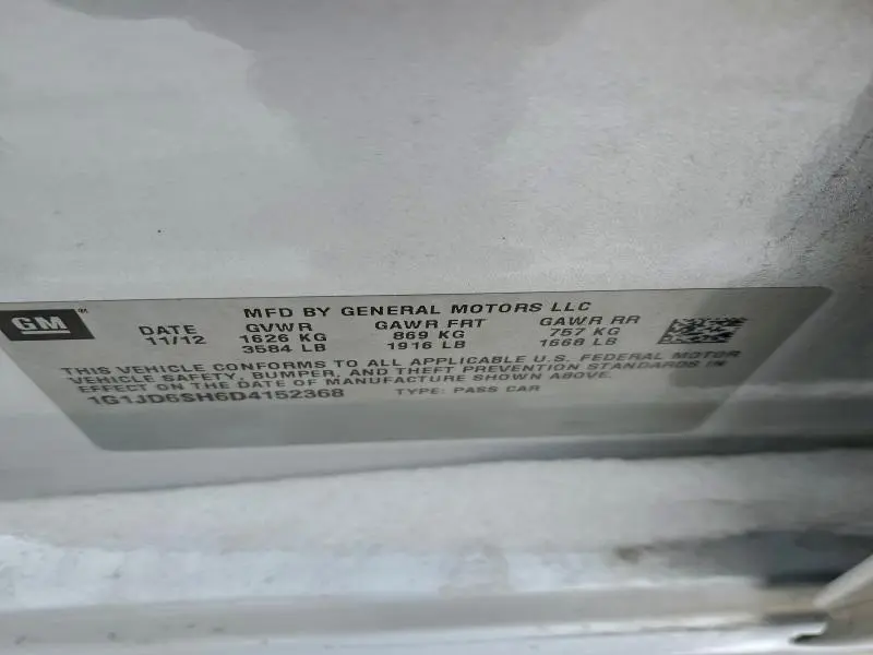 2013 CHEVROLET SONIC LT  