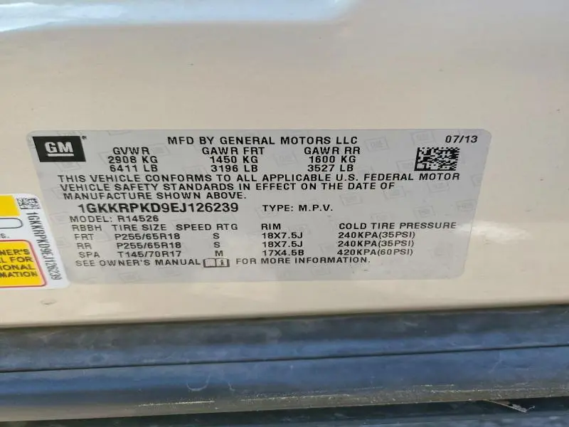 2014 GMC ACADIA SLE  
