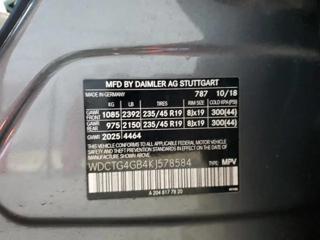 2019 MERCEDES-BENZ GLA 250 4MATIC  