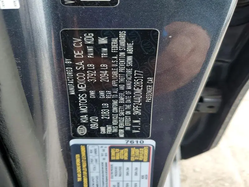 2021 KIA FORTE FE  