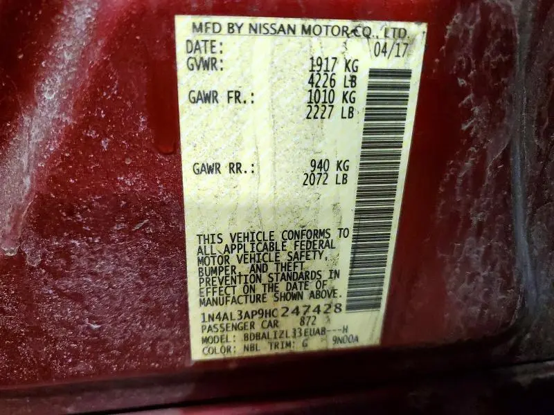2017 NISSAN ALTIMA 2.5  