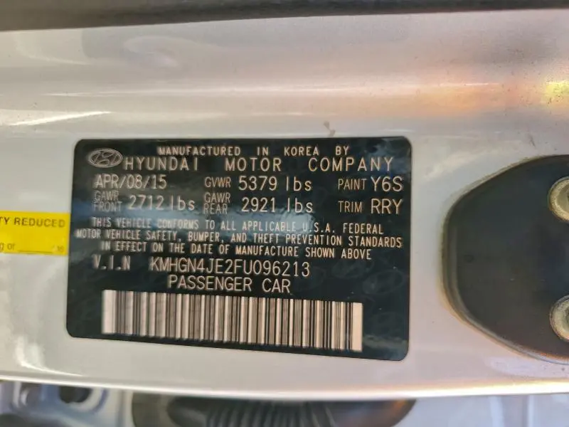 2015 HYUNDAI GENESIS 3.8L  