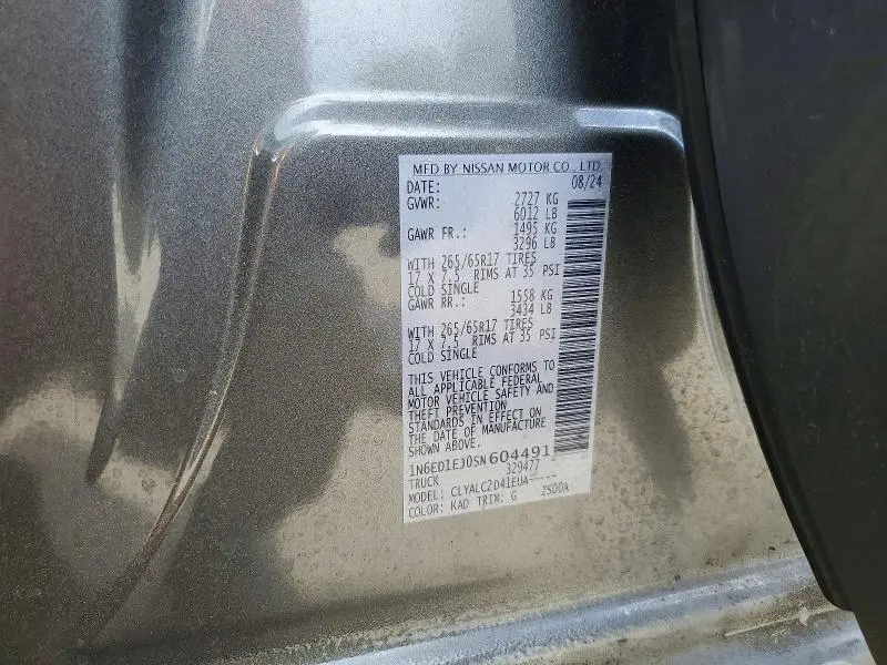 2025 NISSAN FRONTIER SV  
