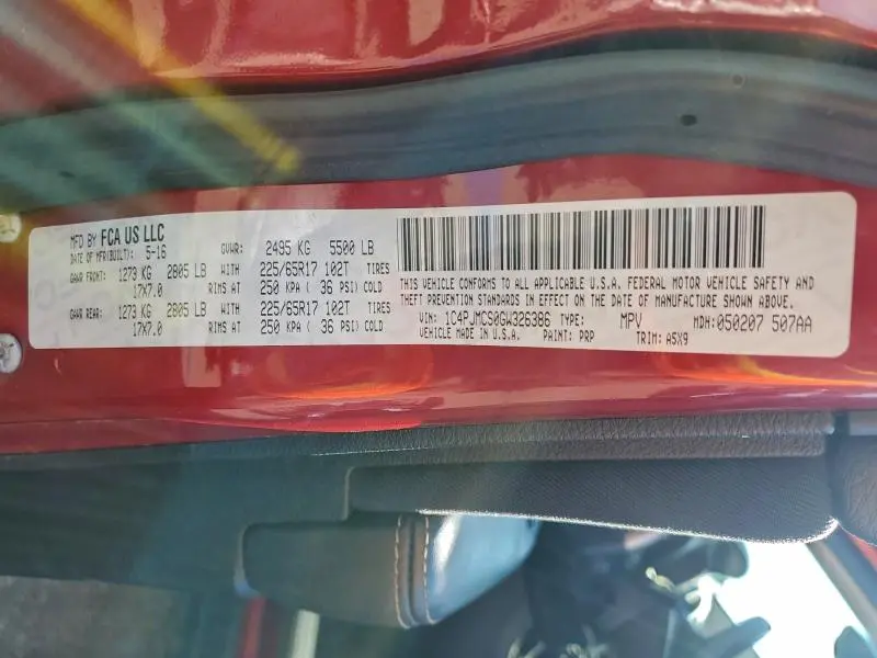 2016 JEEP CHEROKEE LATITUDE  