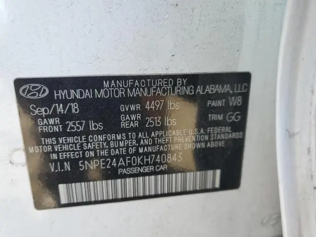 2019 HYUNDAI SONATA SE