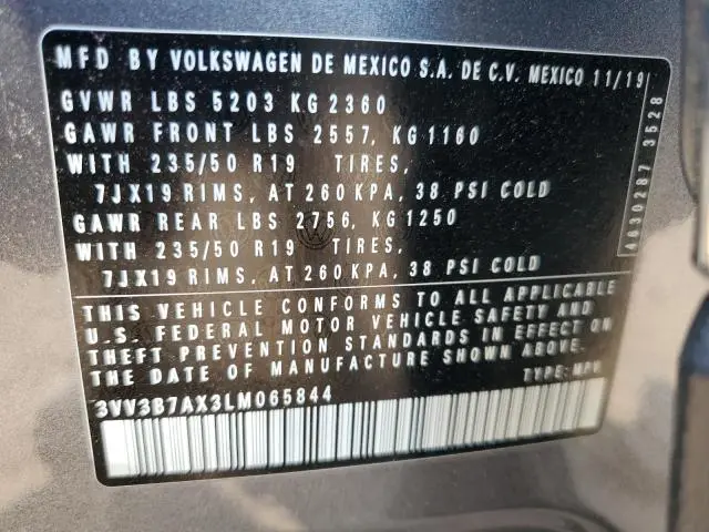 2020 VOLKSWAGEN TIGUAN SE  