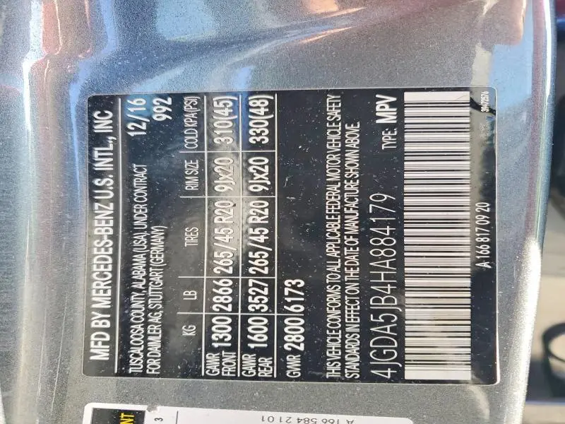 2017 MERCEDES-BENZ GLE 350  