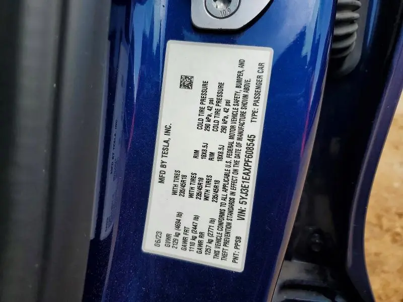 2023 TESLA MODEL 3   