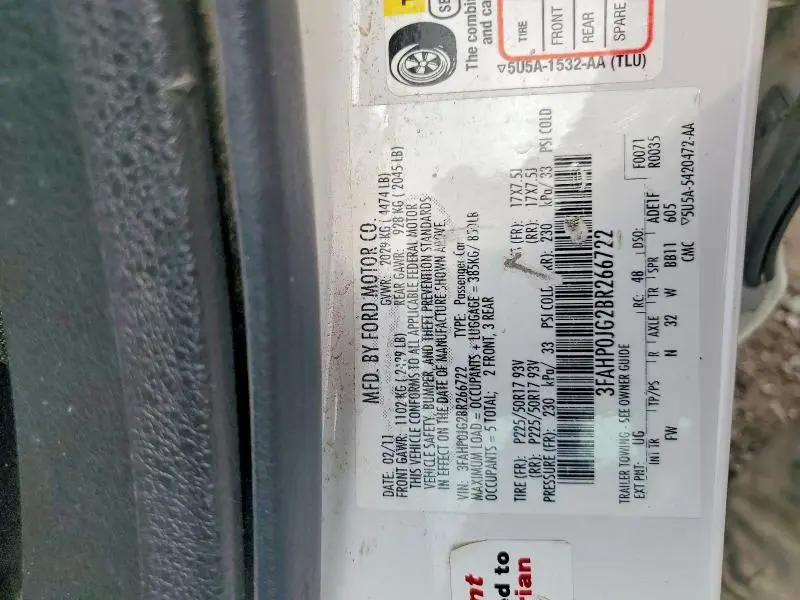 2011 FORD FUSION SEL  