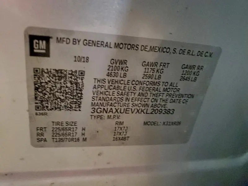 2019 CHEVROLET EQUINOX LT  