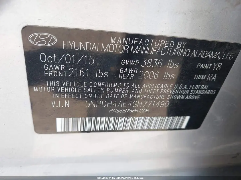 2016 HYUNDAI ELANTRA SE