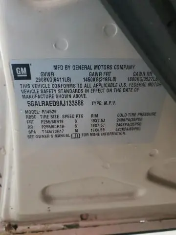 2010 BUICK ENCLAVE CX