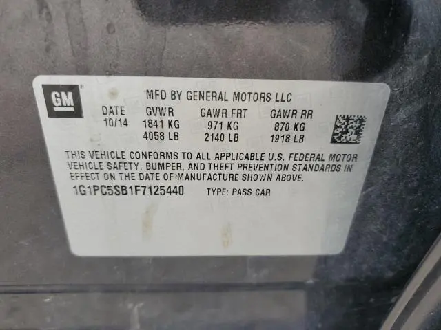 2015 CHEVROLET CRUZE LT  