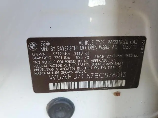 2011 BMW 535 XI  