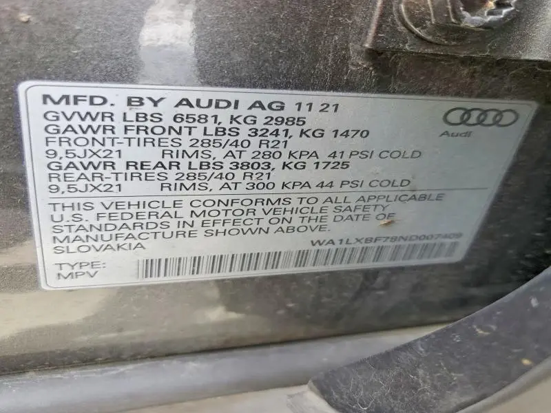 2022 AUDI Q7 PREMIUM PLUS  
