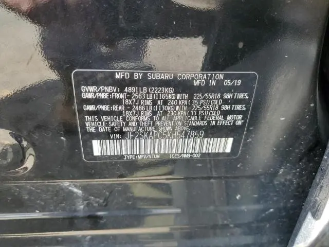 2019 SUBARU FORESTER SPORT  