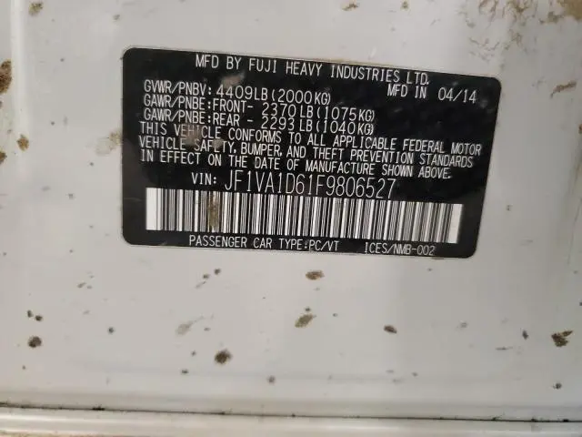 2015 SUBARU WRX PREMIUM  