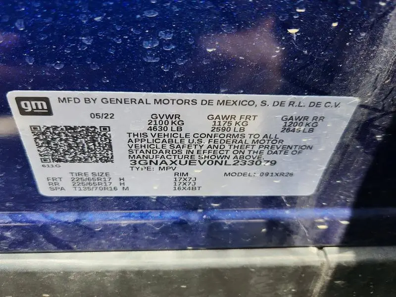 2022 CHEVROLET EQUINOX LT  