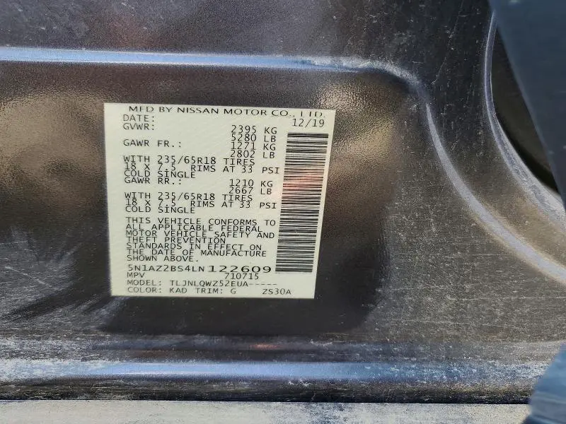2020 NISSAN MURANO SV  