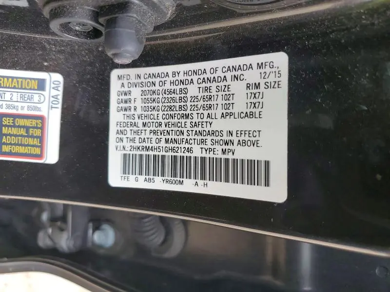 2016 HONDA CR-V EX  