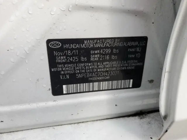 2012 HYUNDAI SONATA GLS  