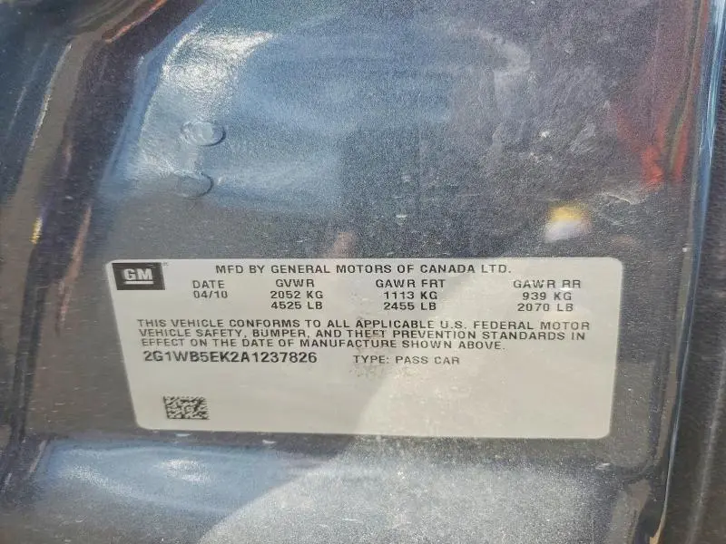 2010 CHEVROLET IMPALA LT  