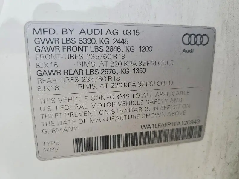 2015 AUDI Q5 PREMIUM PLUS  