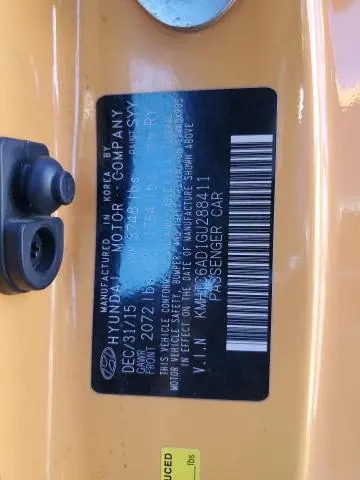 2016 HYUNDAI VELOSTER 