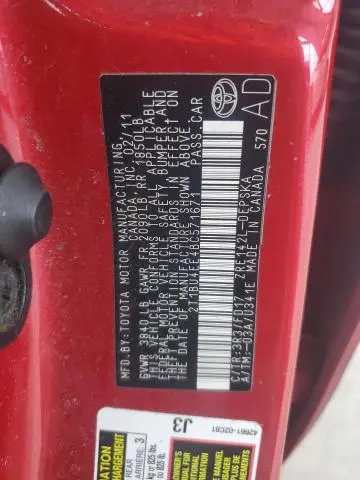 2011 TOYOTA COROLLA BASE  