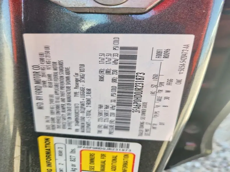 2018 FORD FUSION SE  