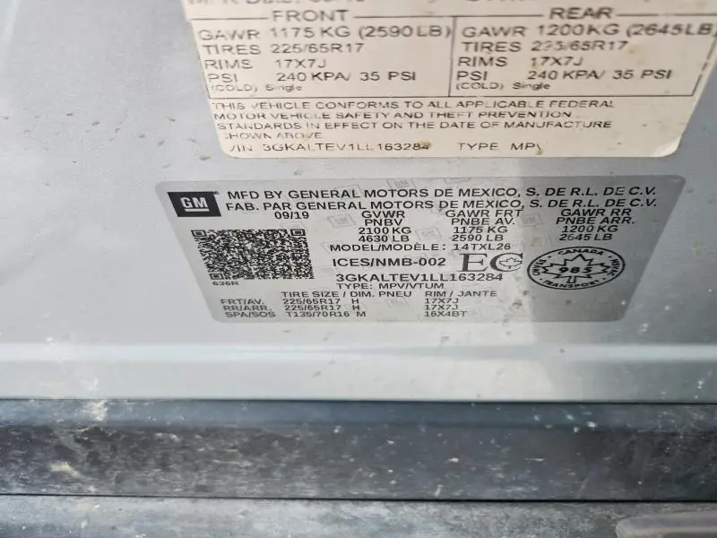 2020 GMC TERRAIN SLE  