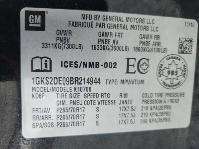 2011 GMC YUKON SLT  