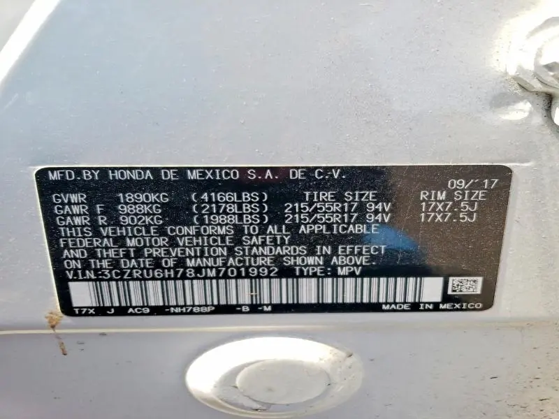 2018 HONDA HR-V EXL  