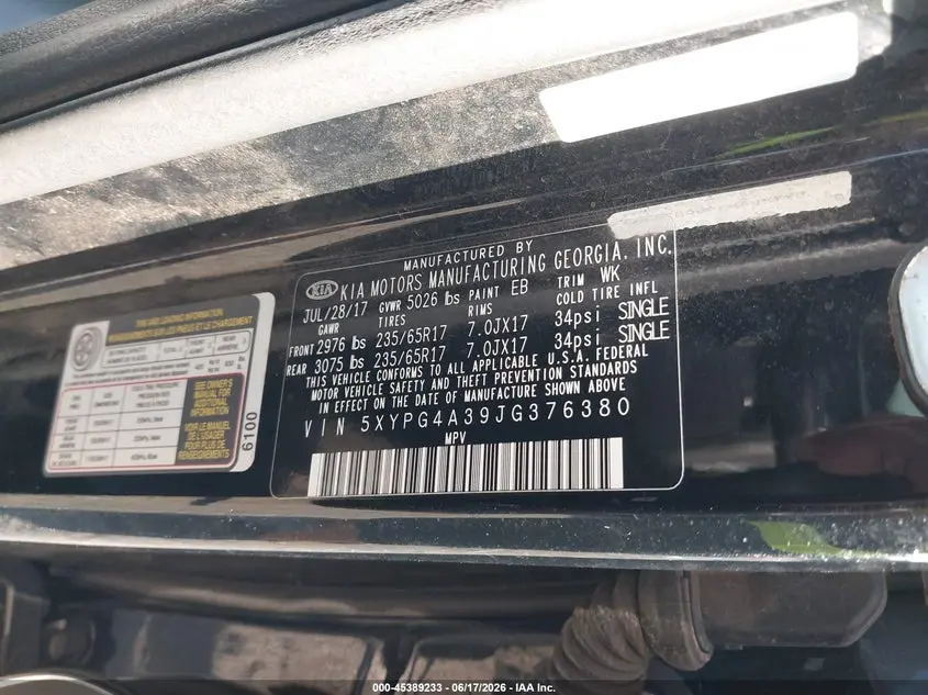 2018 KIA SORENTO 2.4L LX